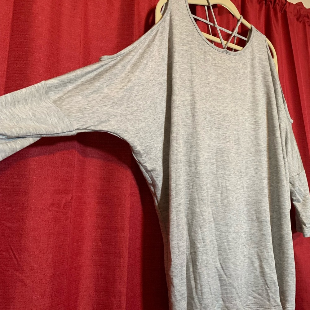 Gray maternity top